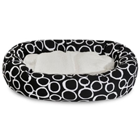 MAJESTIC PET 32 in. Fusion Black Sherpa Bagel Bed 78899554262